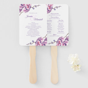 Éventail Programme de mariage des orchidées pourpres