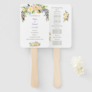 Éventail Programme de mariage des saules et des fleurs