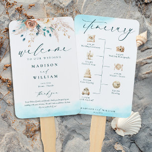 Éventail Programme de mariage Destination plage