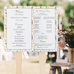 Éventail Programme de mariage d'été du printemps fleur sauv