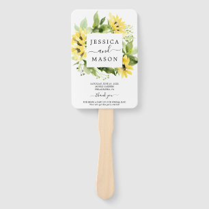 Éventail Programme de mariage du jardin de tournesol