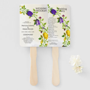 Éventail Programme de mariage du Rectangle floral