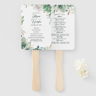 Éventail Programme de mariage écologique et d'or