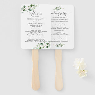 Éventail Programme de mariage écologique simple Eucalyptus
