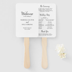 Éventail Programme de mariage élégant classique