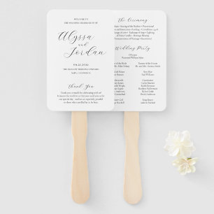 Éventail Programme de mariage élégant et formel classique