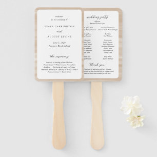 Éventail Programme de mariage élégant et neutre Sandy Coast