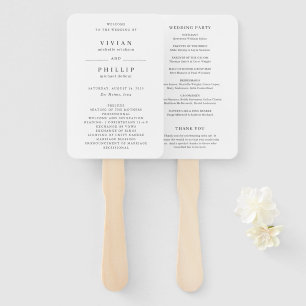 Éventail Programme de mariage élégant simple