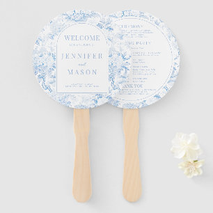 Éventail Programme de mariage en porcelaine de Chinoiserie