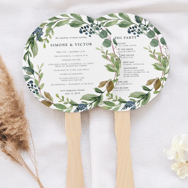 Éventail Programme de mariage Eucalyptus Grove (Créateur téléchargé)