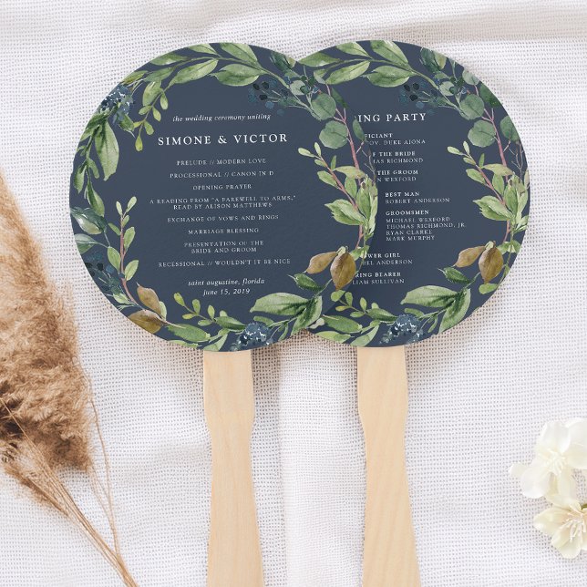 Éventail Programme de mariage Eucalyptus Grove (Créateur téléchargé)