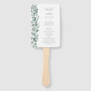 Éventail Programme de mariage Eucalyptus Ventilateur manuel