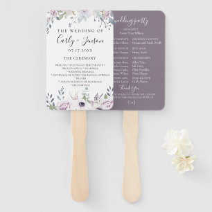 Éventail Programme de mariage floral de jardin Fans à main