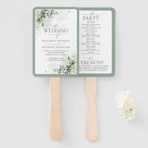 Éventail Programme de mariage floral de verdure botanique