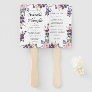 Éventail Programme de mariage floral PPInk et violet Ventil