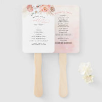 Programme de mariage floral rose Ventilateur à mai
