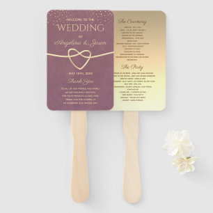 Éventail Programme de mariage Gold et Purple