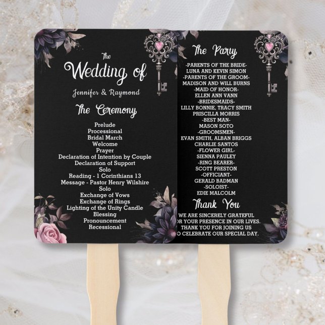 Éventail Programme de mariage gothique Ventilateur manuel (Créateur téléchargé)