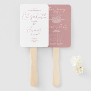 Éventail Programme de mariage minimaliste à l'écriture manu