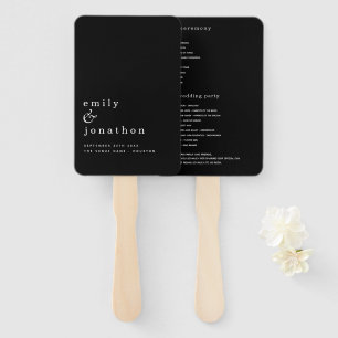 Éventail Programme de mariage minimaliste de typographie no