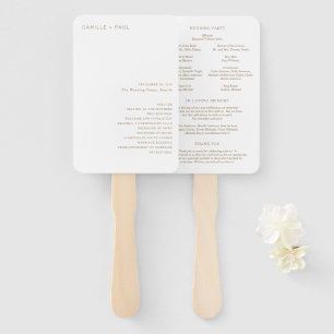 Éventail Programme de mariage minimaliste en or élégant