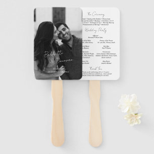 Éventail Programme de mariage minimaliste noir et blanc mod