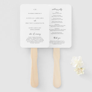 Éventail Programme de mariage moderne minimaliste