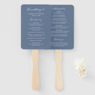Éventail Programme de mariage moderne Sydney Dusty Blue