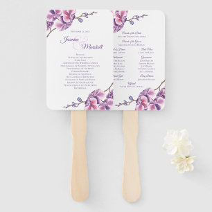 Éventail Programme de mariage Orchidée Violette