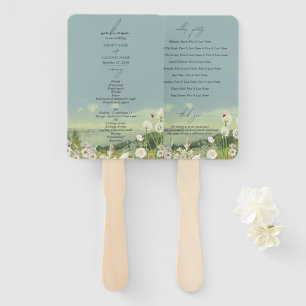 Éventail Programme de mariage paysager de la montagne fleur