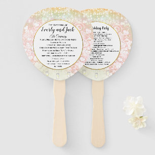 Éventail Programme de mariage pour les feuilles de coeur ro