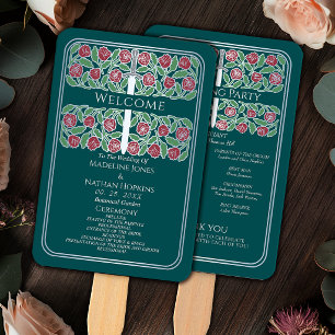 Éventail Programme de mariage royal avec épée florale argen