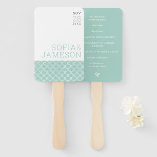 Éventail PROGRAMME DE MARIAGE simple type moderne vert past