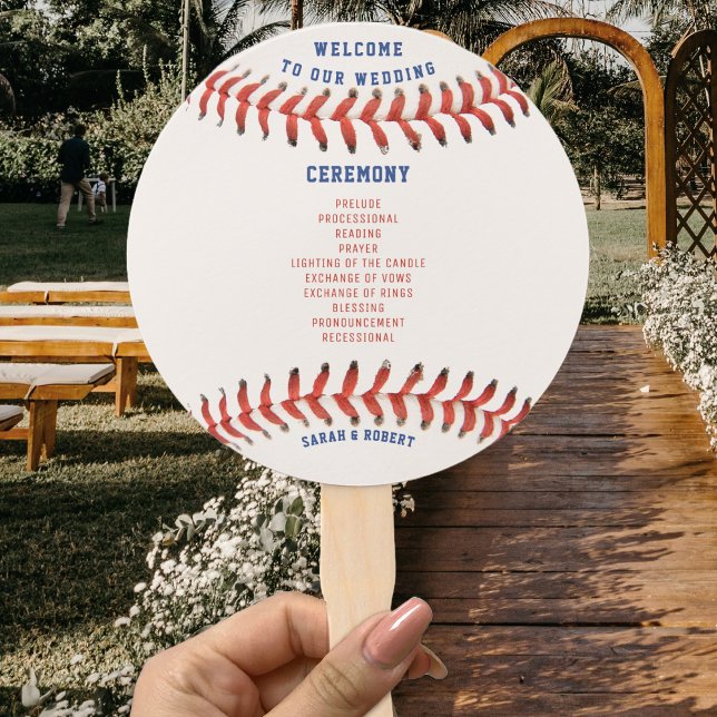 Éventail Programme de mariage sportif de baseball (Baseball Sport Wedding Program Hand Fan
)