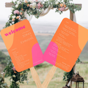 Éventail Programme de mariage super rétro