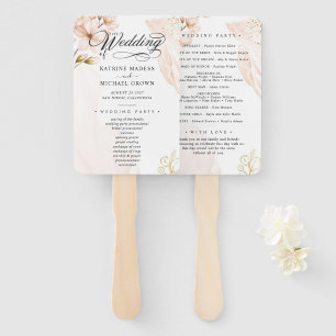 Éventail Programme de mariage turquoise Ventilateur à main
