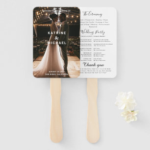 Éventail Programme de mariage turquoise Ventilateur à main