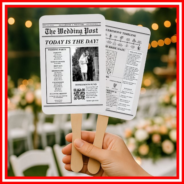 Éventail Programme de Mariage Unique Moderne Élégant sous F (Créateur téléchargé)