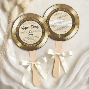 Éventail Programme de mariage unique vintage en disque viny