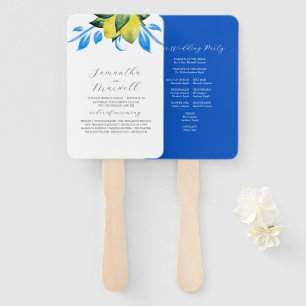 Éventail Programme de mariage Ventilateur de citrons botani