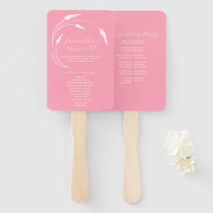 Éventail Programme de mariage Ventilateur ligne rose
