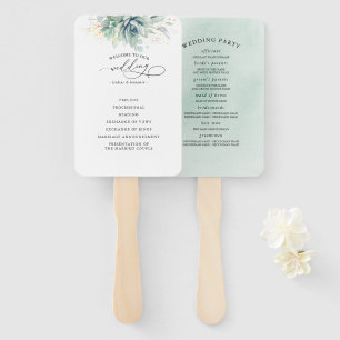 Éventail Programme de mariage verdoyant Succulents Ventilat