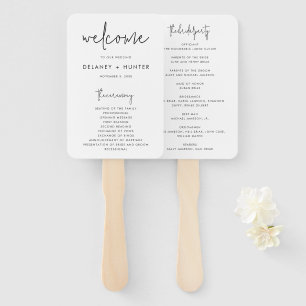 Éventail Programme de papier Mariage modifiable minimaliste
