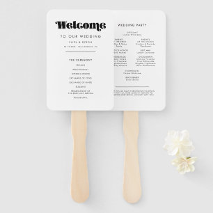 Éventail Programme de rétro-script vintage et fête de maria