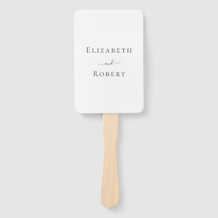 Éventail Programme minimaliste moderne de mariage noir et b