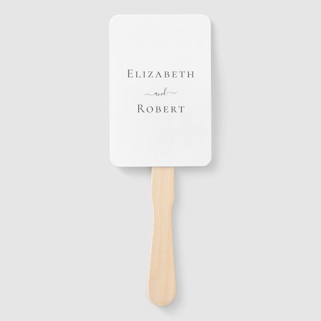 Éventail Programme minimaliste moderne de mariage noir et b (Devant)