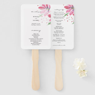 Éventail Programme Rustique d'aquarelle Lotus peint à la ma