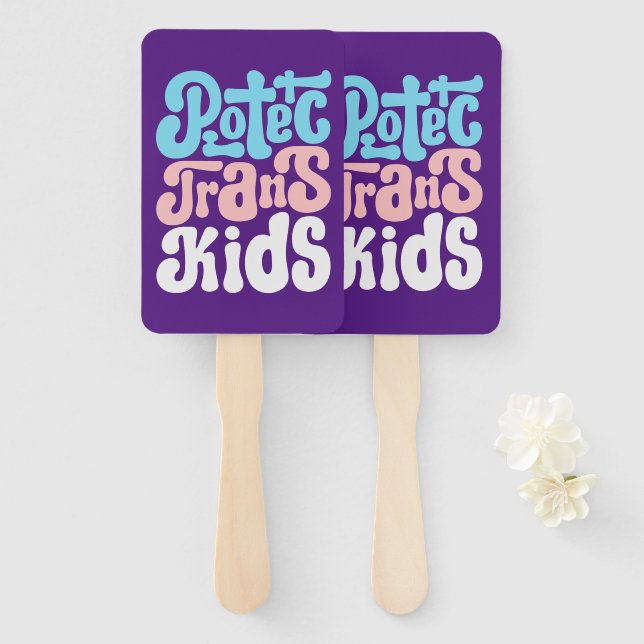 Éventail Protéger les ventilateurs à main Trans pour enfant (Devant et derrière)