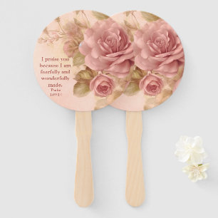 Éventail Psaume 139:14 Rose