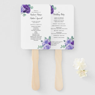 Éventail Purple Blooms Eucalyptus Programme de mariage bota